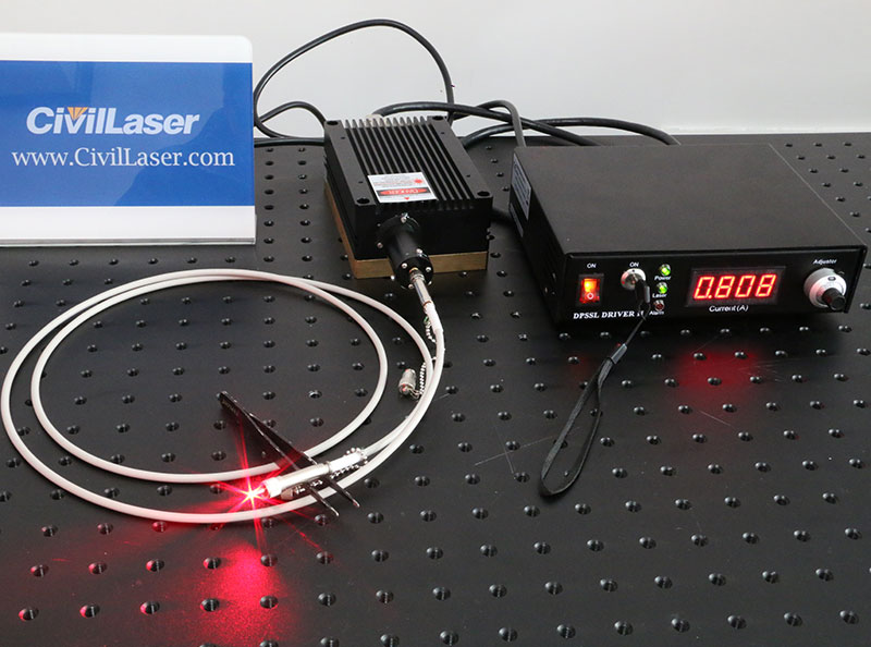 635nm±1nm 2000mW Rojo Laser Alto Voltaje Láser de fibra acoplada